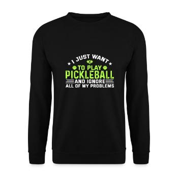 je veux juste jouer au pickleball - Sweat-shirt Unisexe - noir - Devant - Alina (178cm) & Michal (187cm)