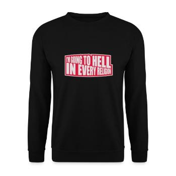 in going to hell - Unisex Sweatshirt - black - Front - Alina (178cm) & Michal (187cm)