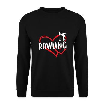 Sport Heart Bowling - Unisex Pullover - Schwarz - Vorne - Alina (178cm) & Michal (187cm)
