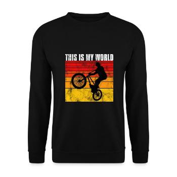BMX is my World Bike Bike Gift - Unisex Sweatshirt - black - Front - Alina (178cm) & Michal (187cm)