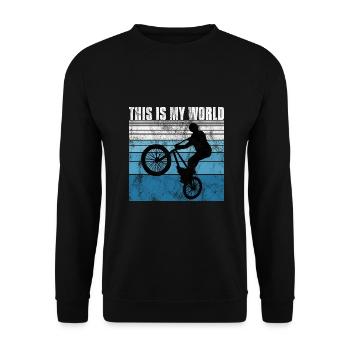 BMX is my World Bike Bike Gift - Unisex Sweatshirt - black - Front - Alina (178cm) & Michal (187cm)