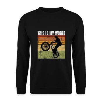 BMX is my World Bike Bike Gift - Unisex Sweatshirt - black - Front - Alina (178cm) & Michal (187cm)