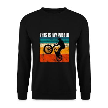 BMX is my World Bike Bike Gift - Unisex Sweatshirt - black - Front - Alina (178cm) & Michal (187cm)