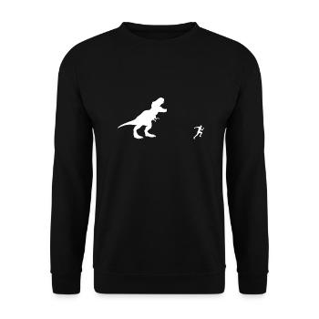 motivation dinosaur courir - Sweat-shirt Unisexe - noir - Devant - Alina (178cm) & Michal (187cm)