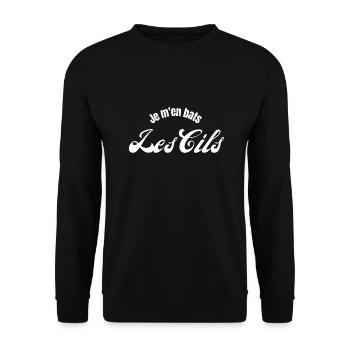 Je m'en bats les cils - Sweat-shirt Unisexe - noir - Devant - Alina (178cm) & Michal (187cm)