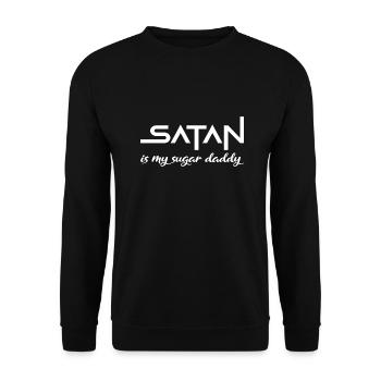 Satan sugar daddy saying gift white - Unisex Sweatshirt - black - Front - Alina (178cm) & Michal (187cm)