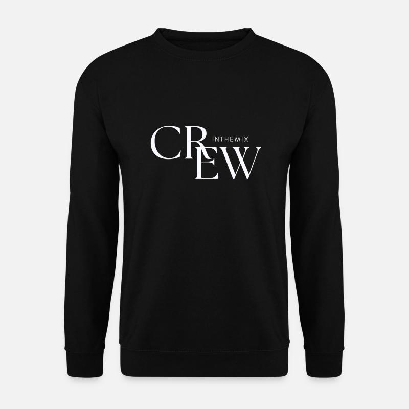 Crew logo in white - Unisex Sweatshirt - black