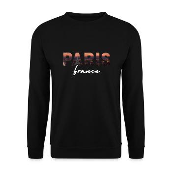Paris, France - Sweat-shirt Unisexe - noir - Devant - Alina (178cm) & Michal (187cm)