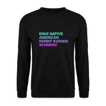 Ironie: Gendern und politisch korrekt! - Unisex Pullover - Schwarz - Vorne - Alina (178cm) & Michal (187cm)