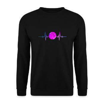 Basketball Space Heartbeat For Basketball Player - Unisex Sweatshirt - black - Front - Alina (178cm) & Michal (187cm)