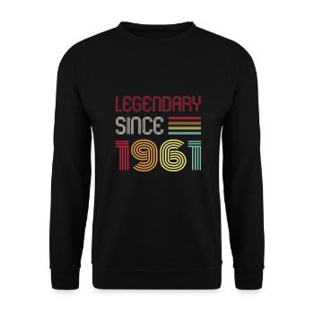 Birthday Legendary Since 1961 - Unisex Sweatshirt - black - Front - Alina (178cm) & Michal (187cm)