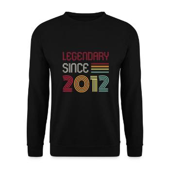 Birthday Legendary Since 2012 - Unisex Pullover - Schwarz - Vorne - Alina (178cm) & Michal (187cm)