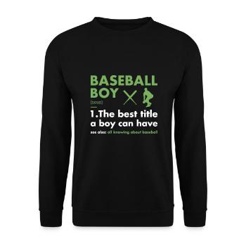 Sport Boy Definition Baseball - Unisex Sweatshirt - black - Front - Alina (178cm) & Michal (187cm)