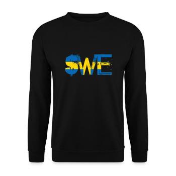 Schweden Schweden Flagge national norden skandinavia - Unisex Pullover - Schwarz - Vorne - Alina (178cm) & Michal (187cm)