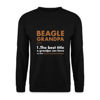 Beagle Grandpa Definition - Unisex Pullover - Schwarz - Vorne - Alina (178cm) & Michal (187cm)