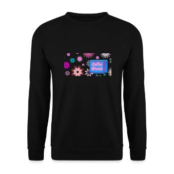 Coffee Break im Stil der 60er / Sweet sixties - Unisex Pullover - Schwarz - Vorne - Alina (178cm) & Michal (187cm)