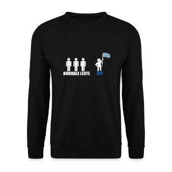 Griechen Grieche Griechenland - Unisex Pullover - Schwarz - Vorne - Alina (178cm) & Michal (187cm)
