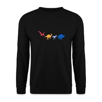 Dino T-Rex Dinos Triceratops Retro Animals Lizards - Unisex Sweatshirt - black - Front - Alina (178cm) & Michal (187cm)
