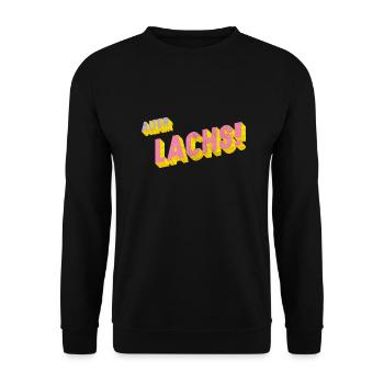 Alter Lachs - Unisex Pullover - Schwarz - Vorne - Alina (178cm) & Michal (187cm)