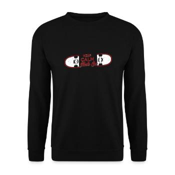 Keep Calm Skate On Skateboard Skater Skateboarding - Unisex Sweatshirt - black - Front - Alina (178cm) & Michal (187cm)