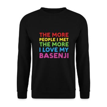 Dog More People I Met The More I Love My Basenji - Unisex Sweatshirt - black - Front - Alina (178cm) & Michal (187cm)