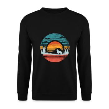 Berger australien Vintage coucher de soleil - Sweat-shirt Unisexe - noir - Devant - Alina (178cm) & Michal (187cm)