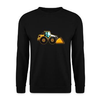 Gelber Radlader - Unisex Pullover - Schwarz - Vorne - Alina (178cm) & Michal (187cm)