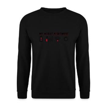 Mein schlimmster Albtraum Lustiges T-Shirt für Nerd-Geek und - Unisex Pullover - Schwarz - Vorne - Alina (178cm) & Michal (187cm)