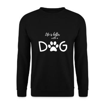 La vie est plus belle avec un chien - Sweat-shirt Unisexe - noir - Devant - Alina (178cm) & Michal (187cm)