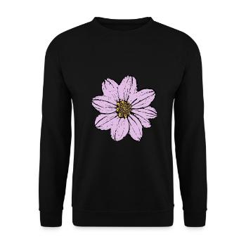 Blume Blüte pastell violett flieder - Unisex Pullover - Schwarz - Vorne - Alina (178cm) & Michal (187cm)