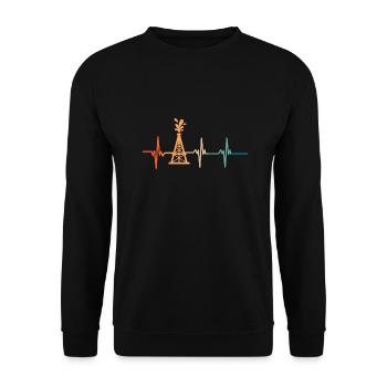 Heartbeat Derrick Oil - Unisex Sweatshirt - black - Front - Alina (178cm) & Michal (187cm)