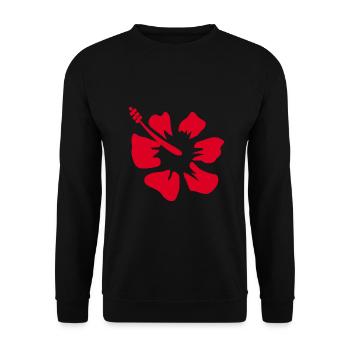 Blume rot rote Blumen rot rote Blumen Hibiskus - Unisex Pullover - Schwarz - Vorne - Alina (178cm) & Michal (187cm)
