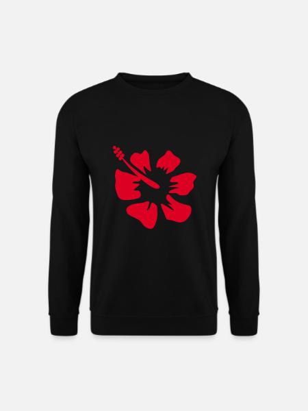 Blume rot rote Blumen rot rote Blumen Hibiskus - Unisex Pullover - Schwarz
