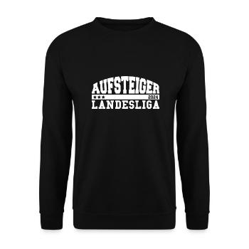 Aufsteiger 2024 Landesliga Aufstieg Fußball - Unisex Pullover - Schwarz - Vorne - Alina (178cm) & Michal (187cm)