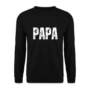 Papa Vater Vaterschaft - Unisex Pullover - Schwarz - Vorne - Alina (178cm) & Michal (187cm)