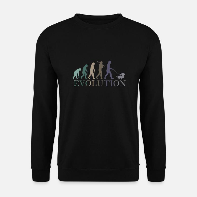 EVOLUTION OF THE RETRO DACHSHUND - Unisex Sweatshirt - black