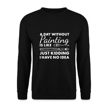 Peintre Une journée sans peinture - Sweat-shirt Unisexe - noir - Devant - Alina (178cm) & Michal (187cm)