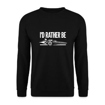 I'd Rather Be Drag Racing - Für Motorsportfans - Unisex Pullover - Schwarz - Vorne - Alina (178cm) & Michal (187cm)