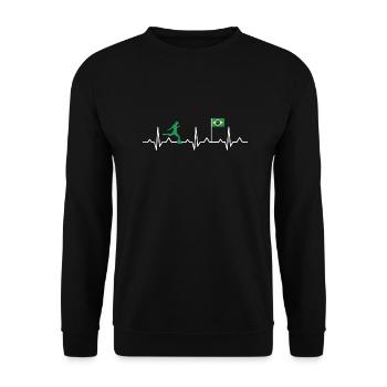 Football Heartbeat Brésil Ekg - Sweat-shirt Unisexe - noir - Devant - Alina (178cm) & Michal (187cm)