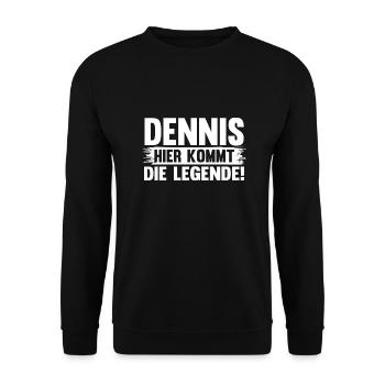 Vorname Dennis - Unisex Pullover - Schwarz - Vorne - Alina (178cm) & Michal (187cm)