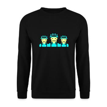 Ouvrier du bâtiment Pixel 02 - Sweat-shirt Unisexe - noir - Devant - Alina (178cm) & Michal (187cm)
