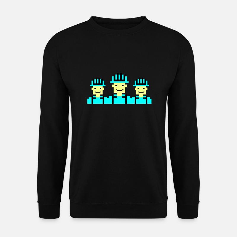 bauarbeiter pixel 02 - Unisex Pullover - Schwarz