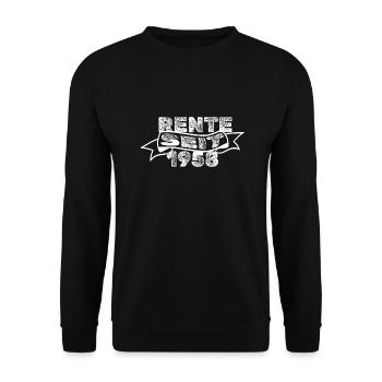 Rente 1958 - Unisex Pullover - Schwarz - Vorne - Alina (178cm) & Michal (187cm)