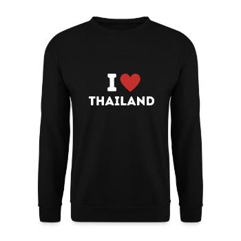 I Love Thailand - White Font - Unisex Sweatshirt - black - Front - Alina (178cm) & Michal (187cm)