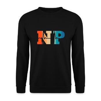 Heartbeat retro nurse practitioner - Unisex Sweatshirt - black - Front - Alina (178cm) & Michal (187cm)