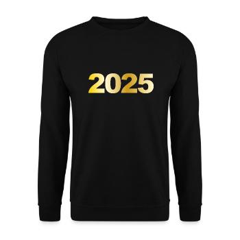 2025 Jahrgang Geschenk - Unisex Pullover - Schwarz - Vorne - Alina (178cm) & Michal (187cm)