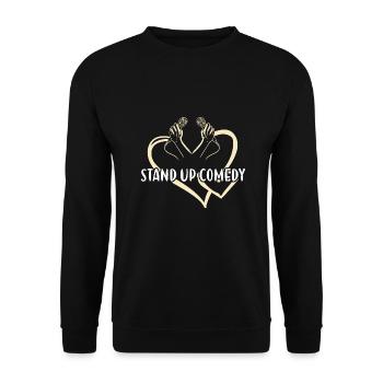 Comedian Heart Stand Up Comedy - Unisex Sweatshirt - black - Front - Alina (178cm) & Michal (187cm)