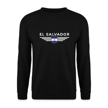 El Salvador T-Shirt Design - Sweat-shirt Unisexe - noir - Devant - Alina (178cm) & Michal (187cm)