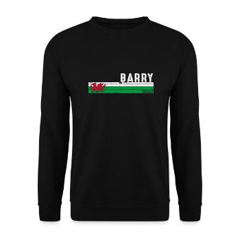 Barry Coastal Charm Wales Heritage City - Unisex Sweatshirt - black - Front - Alina (178cm) & Michal (187cm)