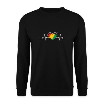 Heartbeat of Freedom Black History Month - Unisex Sweatshirt - black - Front - Alina (178cm) & Michal (187cm)